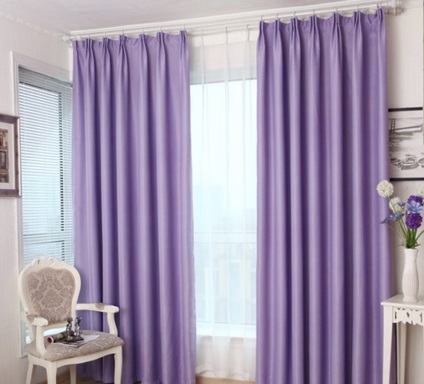 Purple perdele în interior - 50 de fotografii de opțiuni de design