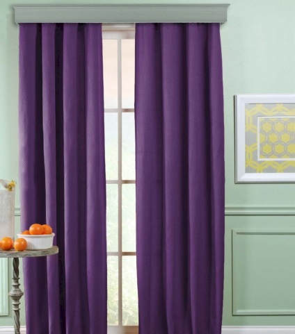 Purple perdele în interior - 50 de fotografii de opțiuni de design