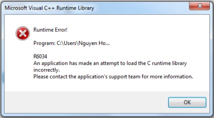 Corectați cauza erorilor bibliotecii Microsoft Visual C runtime