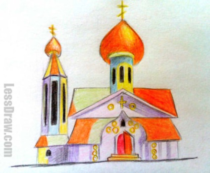 Cum să desenezi o biserică în creion pas cu pas pentru începători