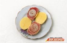 Burgonya sertéshússal párhoz egy többlépcsős, lépésről-lépésre készült recept a fotókkal