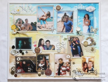 Colaj de fotografii în cadru - scrapbooking creativ