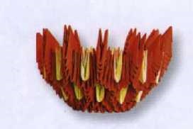 Modular coș de origami cu flori