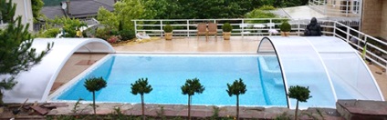 Acoperiți piscina cu un pavilion glisant pentru comenzi individuale