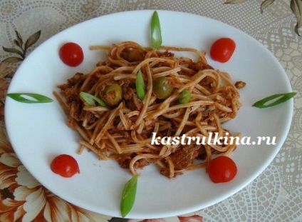 Tészta (spagetti) konzerv tonhal, gyors recept