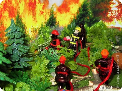 Un lucru ciudat - o dioramă la școală - să aibă grijă de pădure din foc! În ziua apărării civile, țara maestrilor