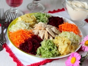 Csirkéből készült egyszerű saláták