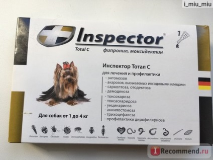 Agenți antiparazitare inspector total c pentru câini de la 1 la 4 kg - 