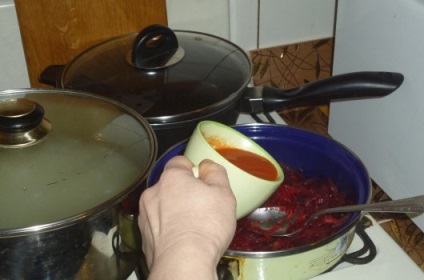 Reteta borsch ucrainean rosu cu carne pas-cu-pas cu fotografii