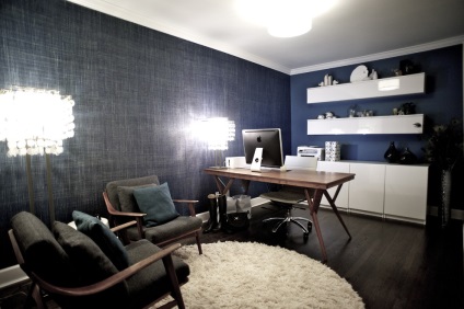 Tapet albastru în interiorul apartamentului - cum să alegi, chestii interioare