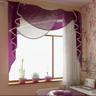 Lila függönyök ötletei fotóval a konyha, a hálószoba és a nappali számára