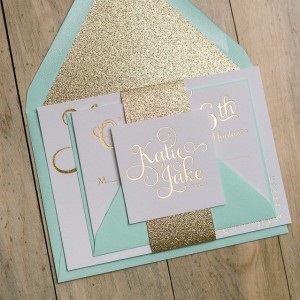 Design modern de invitatii de nunta - aurit potalju