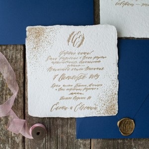 Design modern de invitatii de nunta - aurit potalju