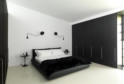 Dormitor în stilul minimalismului - design interior