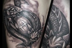 Fotó tetoválás - egy konstelláció a férfi és női tetoválás,