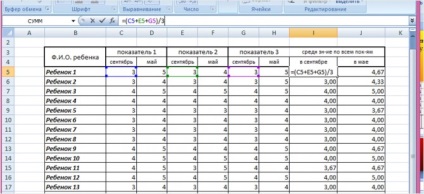Algoritm pentru crearea unei tabele Excel pentru a simplifica numărarea datelor de monitorizare