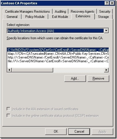 Punctele de distribuție Crl și accesul la informațiile de autoritate - extensii pki