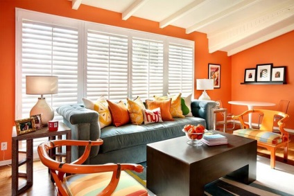 Culoarea focului și a soarelui sunt portocalii în designul interior