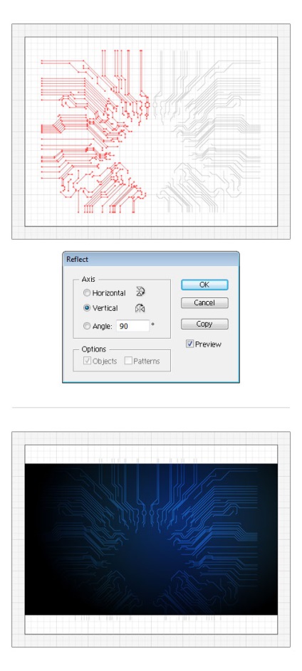 Elektronikus áramkör az Adobe illusztrátorban