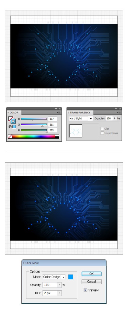 Circuit electronic în ilustratorul de adobe