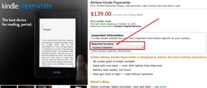 Hogyan vásárolhatok egy amazon Kindle-t amazonon (USA) és szállítsd közvetlenül Oroszországba