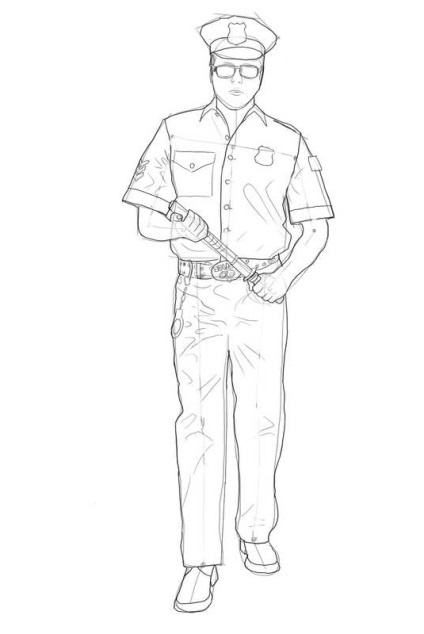 Cum de a desena un polițist de trafic într-un creion pas cu pas - cum să atragă un creion de poliție pas cu pas