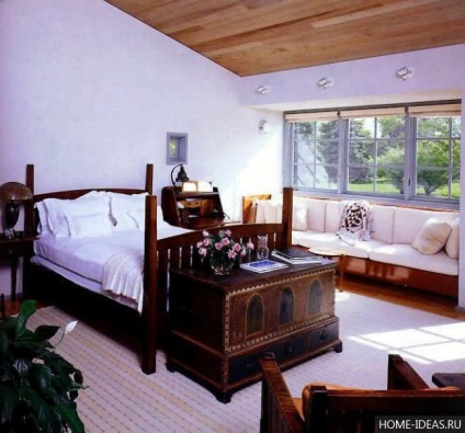 Stilul colonial în decorarea interioară a livingului, dormitorului, bucătăriei