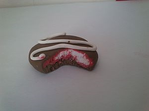 Bomboană din argilă polimerică cu umplutură roz - târg de maeștri - manual, manual