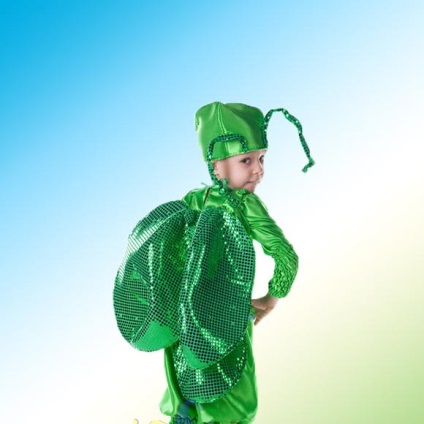 Costum de gândac mai pentru băiatul cu mâinile sale, costume de carnaval pentru copii de insecte pentru