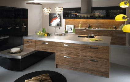 A Zebrano konyhák stílusos csíkok a belső térben
