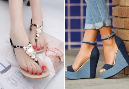Sandale feminine la modă 2017 pentru vară - pe călcâi și fără, pe o pană și o platformă, o ac de păr și