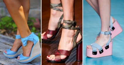 Sandale feminine la modă 2017 pentru vară - pe călcâi și fără, pe o pană și o platformă, o ac de păr și