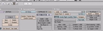Настройки 3d текст в блендер