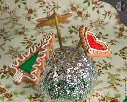 Újévi óra képző polc agyagból származó cookie-kat egy karácsonyfára - mesterek vásár - kézzel készített,