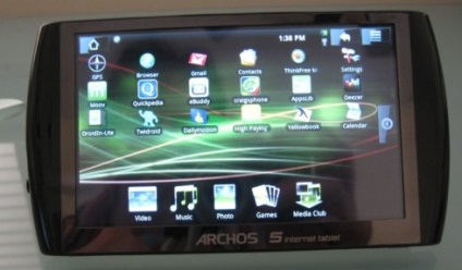 Prezentare generală a tabletei Internet Tablet Archos 5 Internet