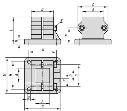 Alimentator industrial alternativ Ooo - cleme de sprijin pentru țevi pătrate