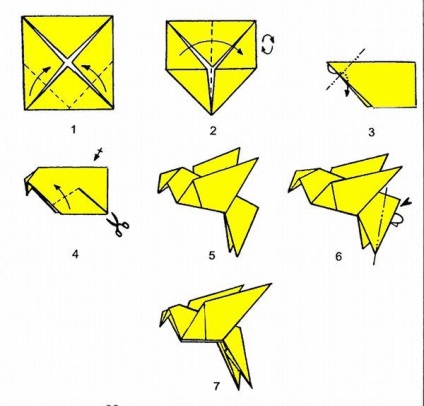 Origami de la pasăre de hârtie