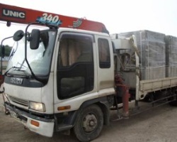 Transportul blocurilor de spumă prin manipulator în Moscova și regiune