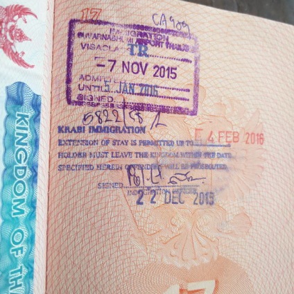 Extensie de vize în Thailanda