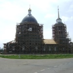 Restaurarea fatadei bisericii Epifanie în regiunea Voronej de către specialiștii companiei în perioada de reparații