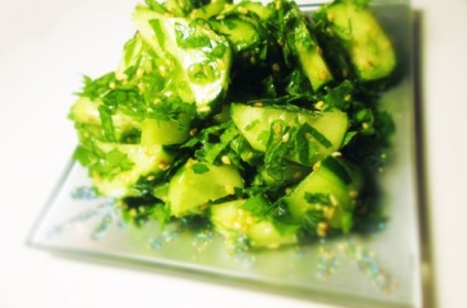 Recept az uborka saláta számára, hogy a kebabot lépésről lépésre fotózzon