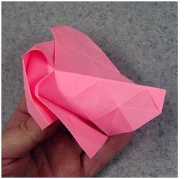 Rose origami az összeszerelési sémákban és a fotó mester osztályban