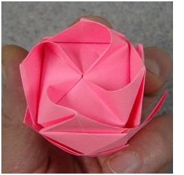 Rose origami az összeszerelési sémákban és a fotó mester osztályban