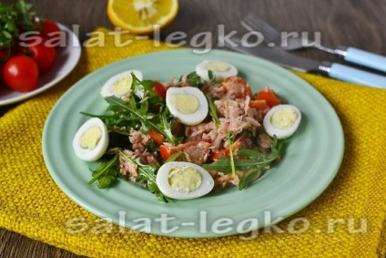 Salata cu arugula si ton - reteta cu fotografie