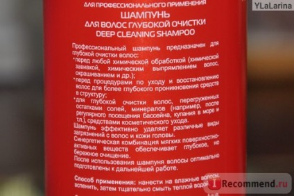 Șampon pentru șampon pentru curățarea profundă - pentru toți iubitorii de măști de ulei și