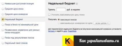 Strategia impresiilor din Yandex directe - pe care să o alegeți