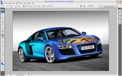 Aerografia pe mașină, tuningul exterior al mașinii, adăugăm mașini neobișnuite în lecția Photoshop -
