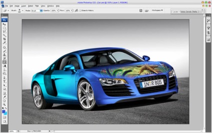 Aerografia pe mașină, tuningul exterior al mașinii, adăugăm mașini neobișnuite în lecția Photoshop -