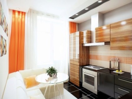 Design konyha-nappali terület 19-20 négyzetméter