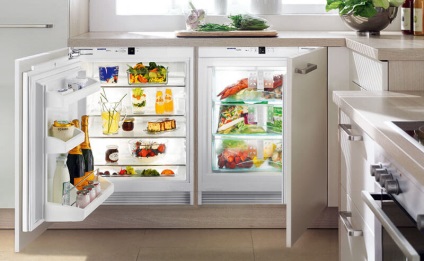Proiectarea frigiderelor în interiorul fotografiei